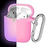 Hamile Compatible with AirPods Case [Front LED Visible] Soft Silicone Protective Cases Cover Skin...