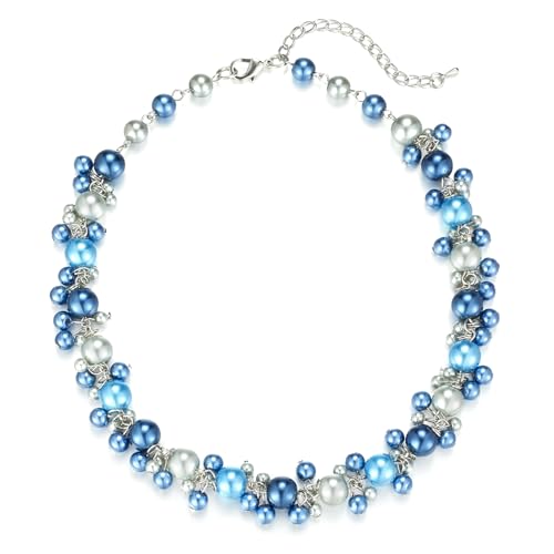 Beaded Pearl Necklace - Elegant Pearl Choker Necklaces for Women Fashion Jewelry Birthday Gift for Mom