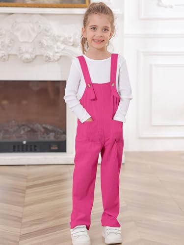 Toddler Girl Clothes 1-5T 2Pcs Corduroy Outfits Adjustable Button Suspender Overalls Jumpsuit with Plain T-Shirt4