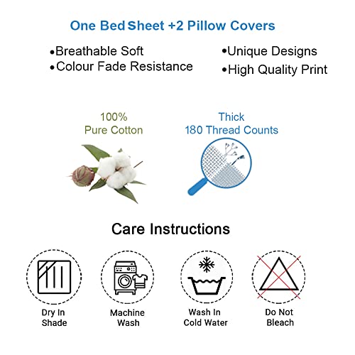 Image of Flat Bed Sheet with 2 Pillow Covers 600 Thread Count 100% Egyptian Cotton Bedsheet Double Size Light Blue Comfortable & Durable Sheet