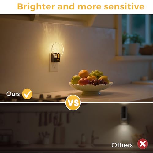Image of L LOHAS LED Night Lights Plug into Wall, Dusk to Dawn Sensor, 3000K Soft White LED, 180 Rotating Acrylic Bubble Nightlight, 0-100lm Adjustable Brightness, for Bedroom, Bathroom, Hallway