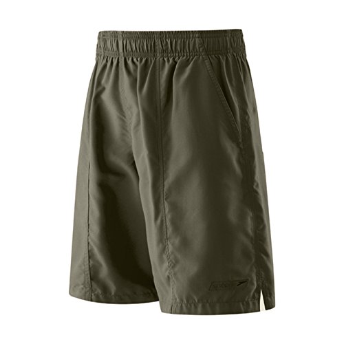 Speedo Men's Core Basic Rally Solid Volley Fashion Swimsuit, Dusty Olive, Small