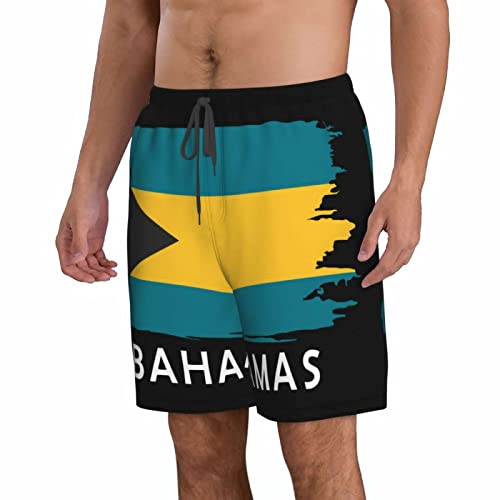 Bahamas Flag Men's Swim Trunks Quick Dry with Mesh Lining Beach Shorts Bathing Suit Swimwear Xx-Large2