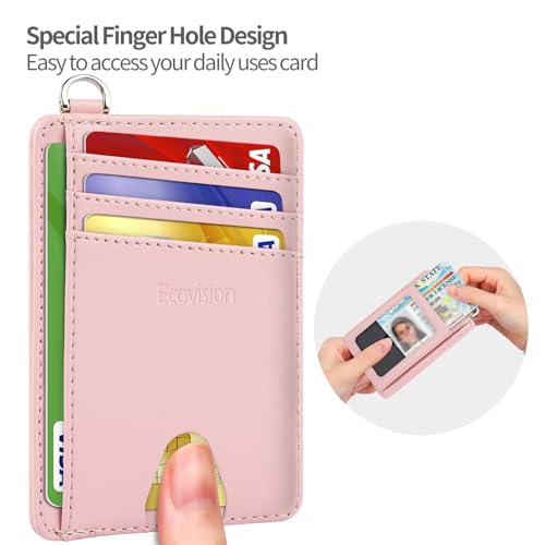 Image of Slim Minimalist Front Pocket Wallet, RFID Blocking Credit Card Holder Wallet with Detachable D-Shackle for Men Women