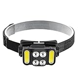 Machify Headlamp for Running, Camping, Fishing, Red Light, 6 Modes, Wave Sensor, USB C Rechargeable, 1200 Mah