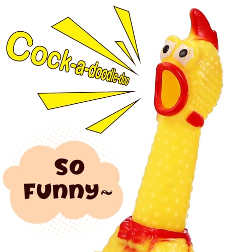 TOYANDONA Große Schreien Huhn Spielzeug Gelb Gummi Squaking Huhn Spielzeug Neuheit Und Langlebig Gummi Gag Hund Geschenk für Jungen Mädchen