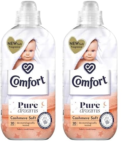 Pure Dreams Cashmere Soft dermatologically tested fabric softener Sensitive Fabric Conditioner gentle next to sensitive skin 30 washes (900 ml) (Pack of 2)