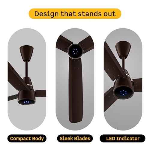 Image of atomberg Renesa Epoque 1200mm BLDC Ceiling Fan with Remote | Advance Air+ Technology | BEE 5 star Rated | Low Noise | Sleek Design | 2 Year Warranty | Gloss Dark Brown