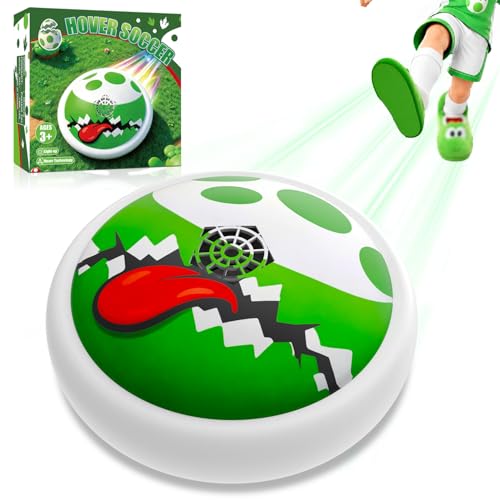 Glückpa Oeuf Yosi Ballon de Foot Aéroglisseur, Super Bro Jouet, Air Power Football avec Lumière LED, Jeux Intérieur Extérieur pour Enfant, Jouets Soccer...