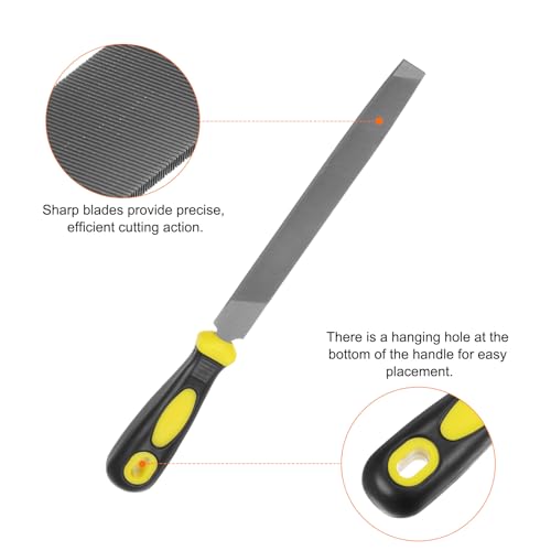 Image of HARFINGTON Horseshoe File 6 Inch 3mm High Carbon Steel Single Cut Flat Hand Rasp File with Plastic Handle for Deburring and Removing Material