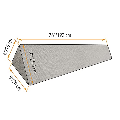 Insieme King Size Bed Wedge Pillow For Headboard Gap (White). Long Triangular Pillow Wedge/Bed Gap Filler/Bolster Pillow For Pillow Support & Covering Cracks Between Bed And Headboard/Wall (76X8X6) #TOP4