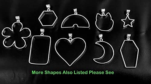 Miniatura 4 de Genuine 925 Sterling Silver Open Bezel Blank Heart Shape Frame Heart Shape Hollow Pendants Setting Charm Silver Diy For Resin Jewelry Making