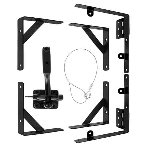 Image of Anti Sag Gate Kit, Gate Corner Brace Bracket,Heavy Duty No Sag Kit for Wooden Fence Gate with Self-Locking Gate Latch for Wooden Fence, Driveway, Corral Gates, Wood Windows (Single Door Set)