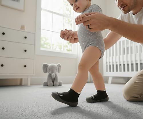 Image of Baby Sock Shoes Boys Girls First Walking Shoes Non-Slip Slippers Soft Sole Sneakers Toddler Infant Babygirl