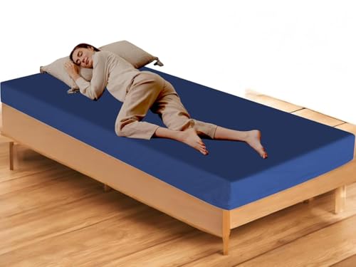 Image of ATOOTFUSION Orthopedic High-Density HR Foam Mattress | High-Resilience (HR) Dual-Sided Foam | Single Size Bed Mattress - 3-Year Warranty (Navy Blue, 72X35X5 Inches)