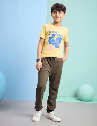 Image of Amazon Brand - Symbol Boys 100% Cotton Graphic Printed Half Sleeves T-Shirt | Age 6-14 Years