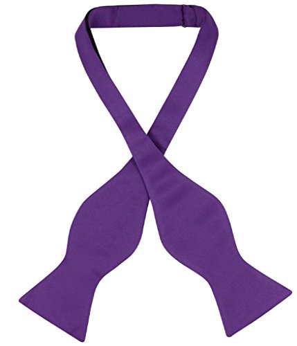 Vesuvio Napoli SELF TIE Bow Tie Solid PURPLE INDIGO Color Men's BowTie