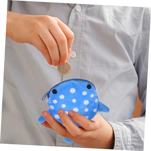 2 Pcs Shark Coin Purse for Plush Zipper Pouch Adorable Wallet for Boys Multi Functional Key Coin Storage Cute Soft Plush Design3