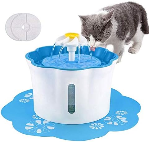 Shinea Pet Fountain, 88oz/2.6L Automatic Cat Water Fountain Dog Water Dispenser with 2 Replacement Filters & 1 Silicone Mat for Cats,…