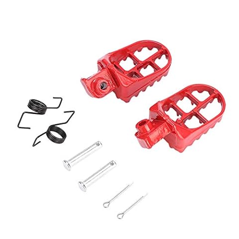 do podnóżka motocykla 50 cm3 2 sztuki podnóżka motocykla lewa prawa, czerwona podpórka pod stopy ze stopu aluminium, odpowiednia do Podnóżek pedału