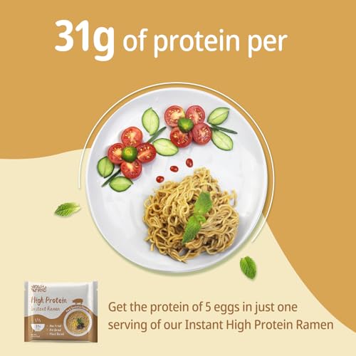 Image of VOLO VERO High Protein (31g) Instant Ramen Pork Tonkotsu Flavor Soup, Plant-Based, Air-Dried, Non-Fried, Low Carb, Egg-Free, Dairy Free Healthy Meal, Ready to Eat, 8 Pack