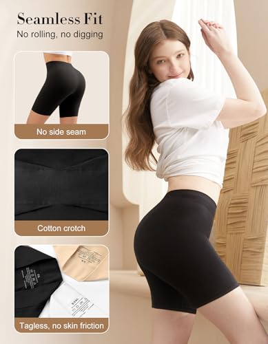 Image of YADIFEN Slip Shorts for Under Dresses Women Seamless Anti Chafing Underwear Shaping Boyshort Smooth Thigh Biker Short Panties