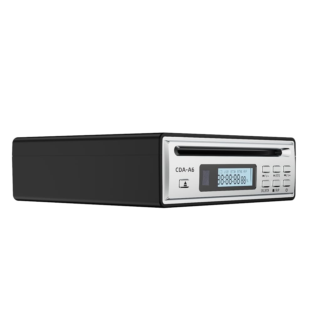 Hi-Fi-CD-Ripper-Player mit One-Touch-WAV-Ripping-Funktion, Bluetooth-Konnektivität, USB-Unterstützung und Optischen/AUX-Ausgängen