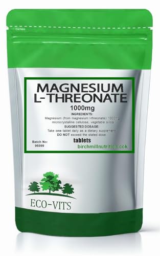 Magnesium L-Threonate 1000mg 60 Tablets Supports Cognitive Function Brain Health & Calm Mind High Absorption