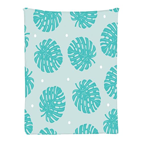 Ottoy Monstera Palm Leaves Super Soft Micro Fleece Blankets Quilt Plush Lightweight Dual-Sided Decorative Couch, Sofa, Travel, Lap, Bed Throw Blanket,60