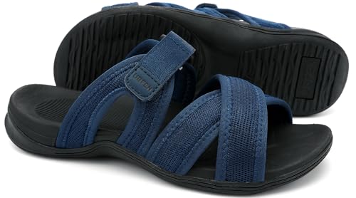 Image of UBFEN Womens Walking Slides Sandals Comfortable | Soft Cushion Footbed, Lightweight Casual, Adjustable Strap, Outdoor, Orthopedic Arch Support