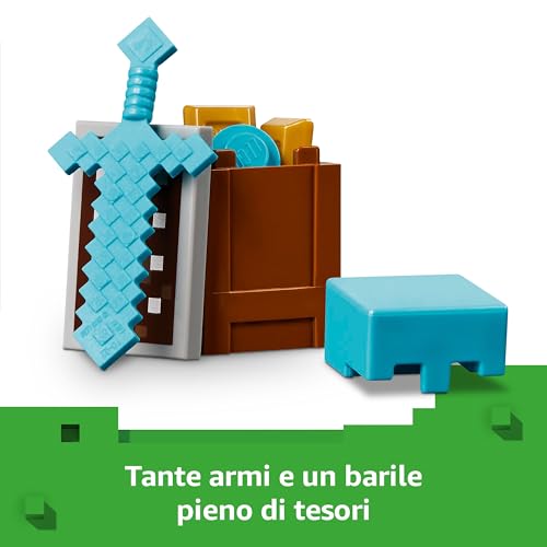 Minecraft Pattuglia nel Deserto della Bestia - Giocattolo da Costruire con Figure di Abitori e un Cavaliere Cactus - Idea Regalo per Gamer, Bambini e Bambine da 7 Anni in su - 21267 - Lego - Immagine 2