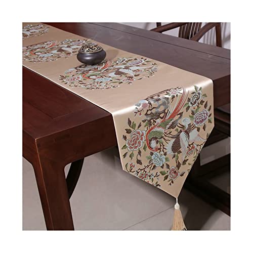 Chemin de table de Noël brodé polyester lavable pour table propre