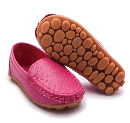 image for LONSOEN Toddler/Little Kid Boys Girls Soft Synthetic Leather Loafer Sl