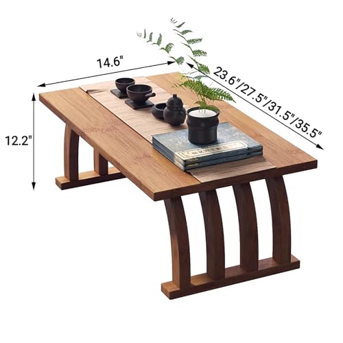Table basse en bois massif style japonais pour sol et lit - 3