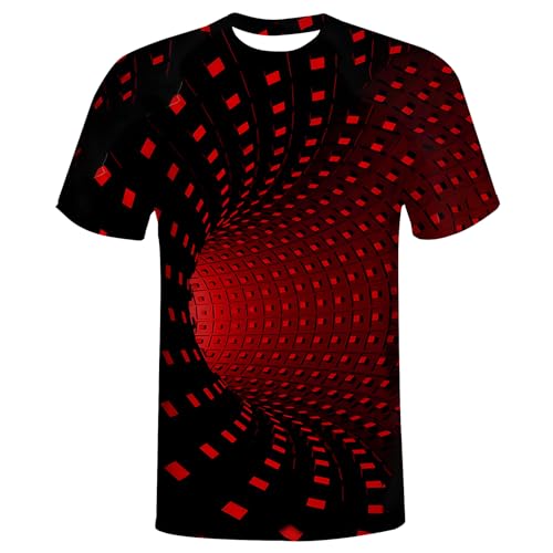 Red T-Shirts for Men Women Boys 3D Printed T-Shirts Short Sleeve Graphic Tees Shirt XL
