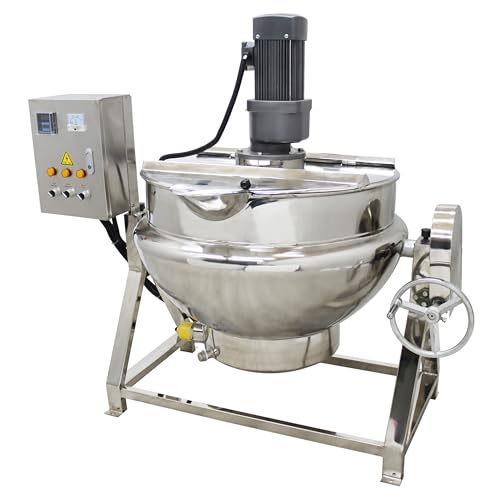 TECHTONGDA 54gallon Commercial Electric Cooking Machine Tilting Jacketed Pot Heating