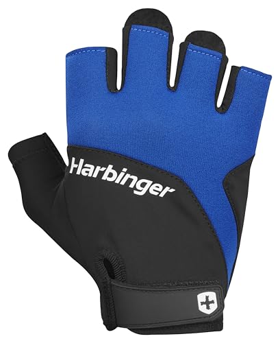 Gants de musculation respirants confortables Harbinger Training Grip 2.0 bleu L fitness