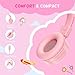 Cowyawn USB Type C Kids Headphones for School, Wired Toddler Headphones, 94dB Volume Limited, HD Stereo Sound, Foldable Lightweight On-Ear Wired Headphones for Kids/Children/Teens/Boys (Light Pink)