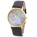 HACBIWA Global Fashion Unisex Men Women Lady Girls World Map Black Leather Alloy Analog Quartz watches