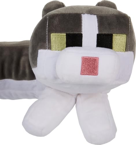 Image of Mattel Minecraft Purring Sounds Neck Pillow, Cat Plush Toy | Cat Neck Pillow Plush that makes Purring Sounds, For Travel, Comfort & Play, For Kids & Collectors (Amazon Exclusive)
