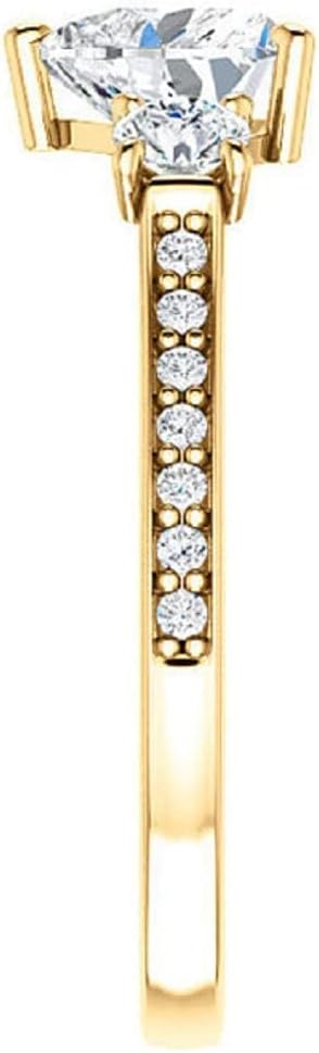 1CT-3CT Heart Cut Engagement Ring Solitaire Three Stone Moissanite Wedding Ring for Women Promise Gifts for Her 925 Silver/10K/14K/18K Gold