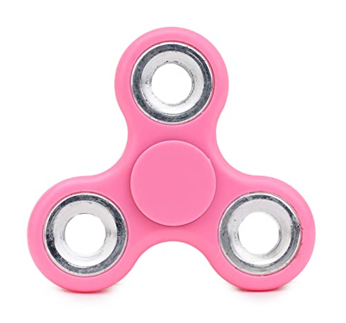 Toyland® Fidget Hand Spinner - Soulagement du Stress et de l'anxiété - Couleurs Assorties (Anneaux Roses et argentés)