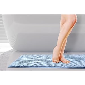 Emma Barclay Soft Touch Chenille Non-Slip Bath Mat, Blue, 45 x 75 Cm