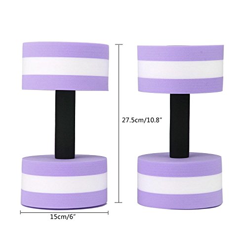 Aolvo Water Aerobics Dumbbells, Water EVA Foam Barbells Exercise Hand Bars Pool Resistance Exercises Equipment for Training Yoga Fitness Improve and Pool Sports Women/Men,Set of 2