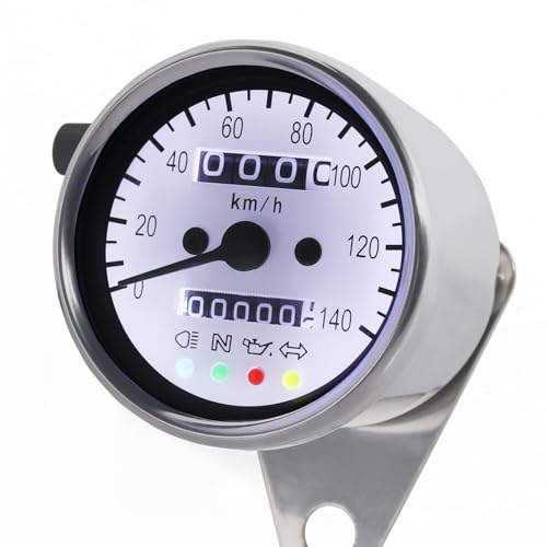 Amazon.co.jp: バイク用 140km/h 機械式 LED スピードメーター 60mm