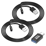 Msvueioe [2-Pack] Charger Compatible with Zeacool C60/ APPBYER C60 / COLMI C60 / BSLIZHEN C60 Fitness Tracker, Magnetic Charging Cable Cord for H69 Smart Watch