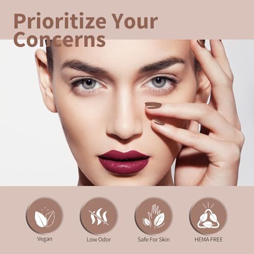 CANNI Brown Gel Nail Polish, 1Pcs Brown Fall Winter Gel Polish Chocolate Brown Color Nail Polish Gel High Gloss Soak Off U V Gel Nail French Nail Manicure Salon DIY - Image 7