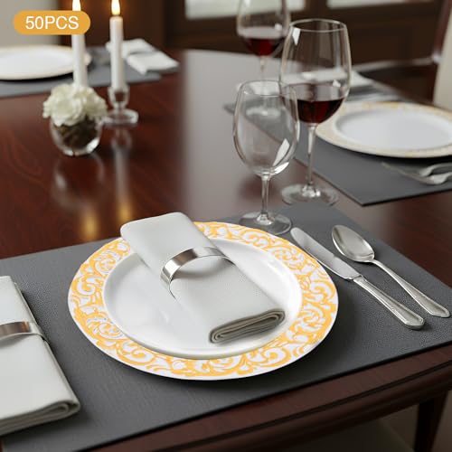 Set de 50 platos cargadores decorativos redondos de 13 pulgadas miniatura 2