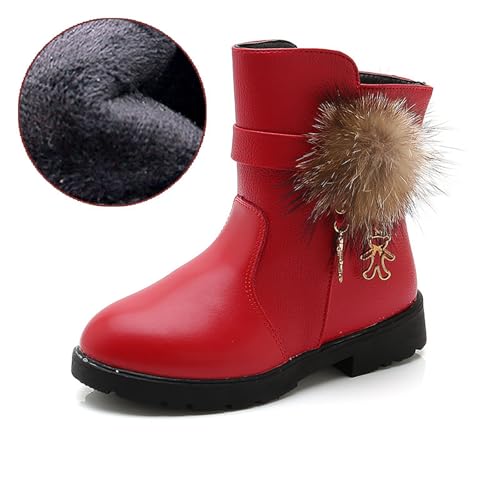 Kids Girls PU Leather Short Boots Lightweight Comfortable Side Zipper Round Toe Booties Winter Baby Girl Boots4