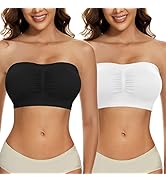 SEXYEYE Women Bandeau Bra Padded Wireless Strapless Bra Seamless Bandeau Sports Bra Bandeau Brale...